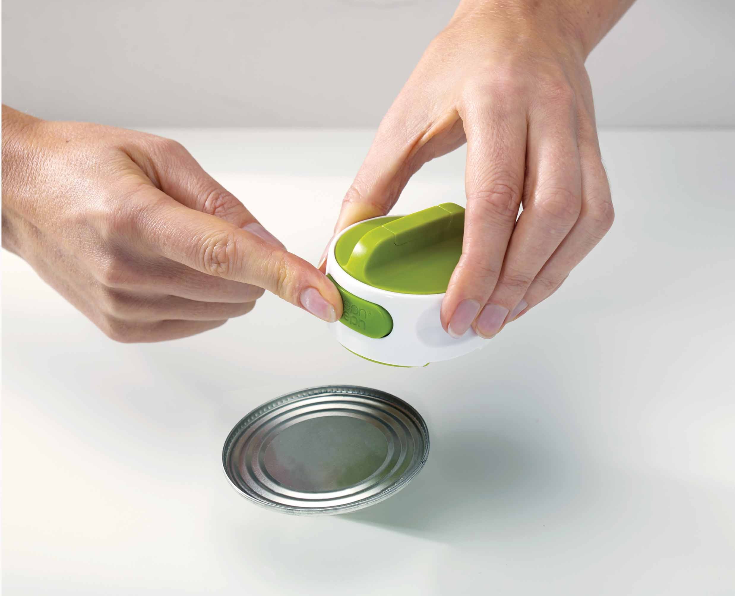 Can-Do Plus Can Opener White/Green ergonomic design