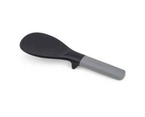 Non-stick safe rice spoon with elevate tool rest by Joseph Joseph, fusion black/red